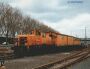 Speno-Schienenschleifzug 715 005 in Wiesbaden-Ost im M�rz 1981